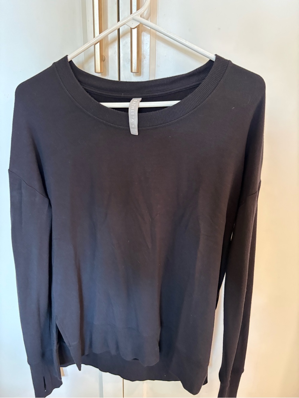 Athleta Black Crewneck Pullover Sweatshirt